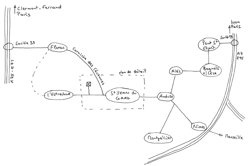 plan d'approche des Fontanelles